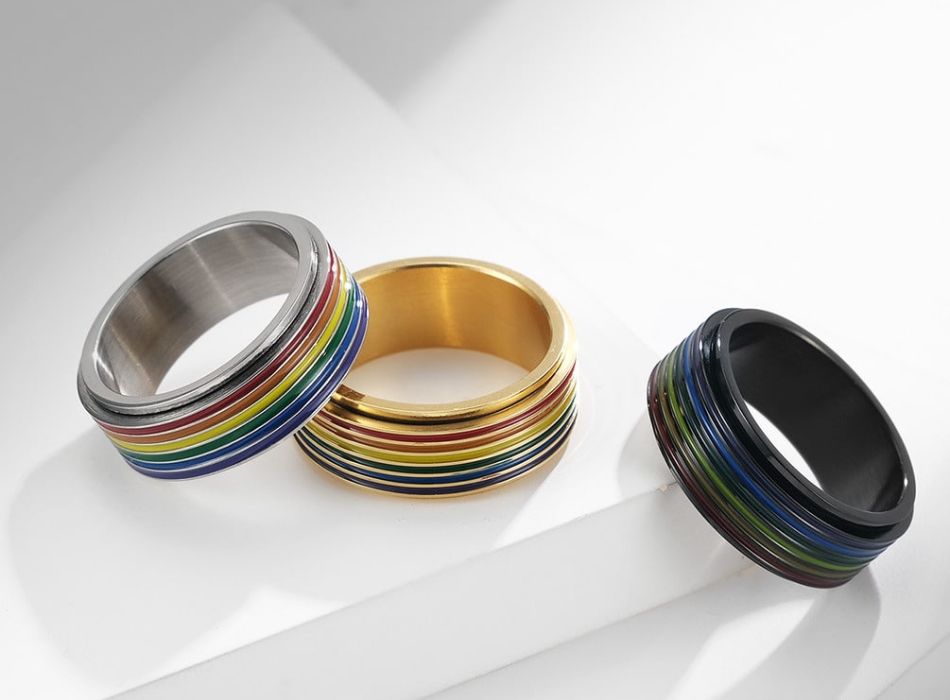 PROSTEEL Bague Rotative Anti-Stress En Acier Inoxydable - Anneau Tournant Personnalisable 9mm/15mm, Tailles 52-72
