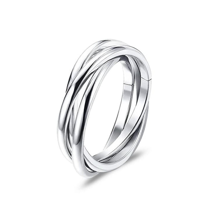 Bague Anti-Stress Tournante - Acier Inoxydable 316L, 3 Mm D'épaisseur, Surface Facettée - Fidget Ring Pour Femme Homme