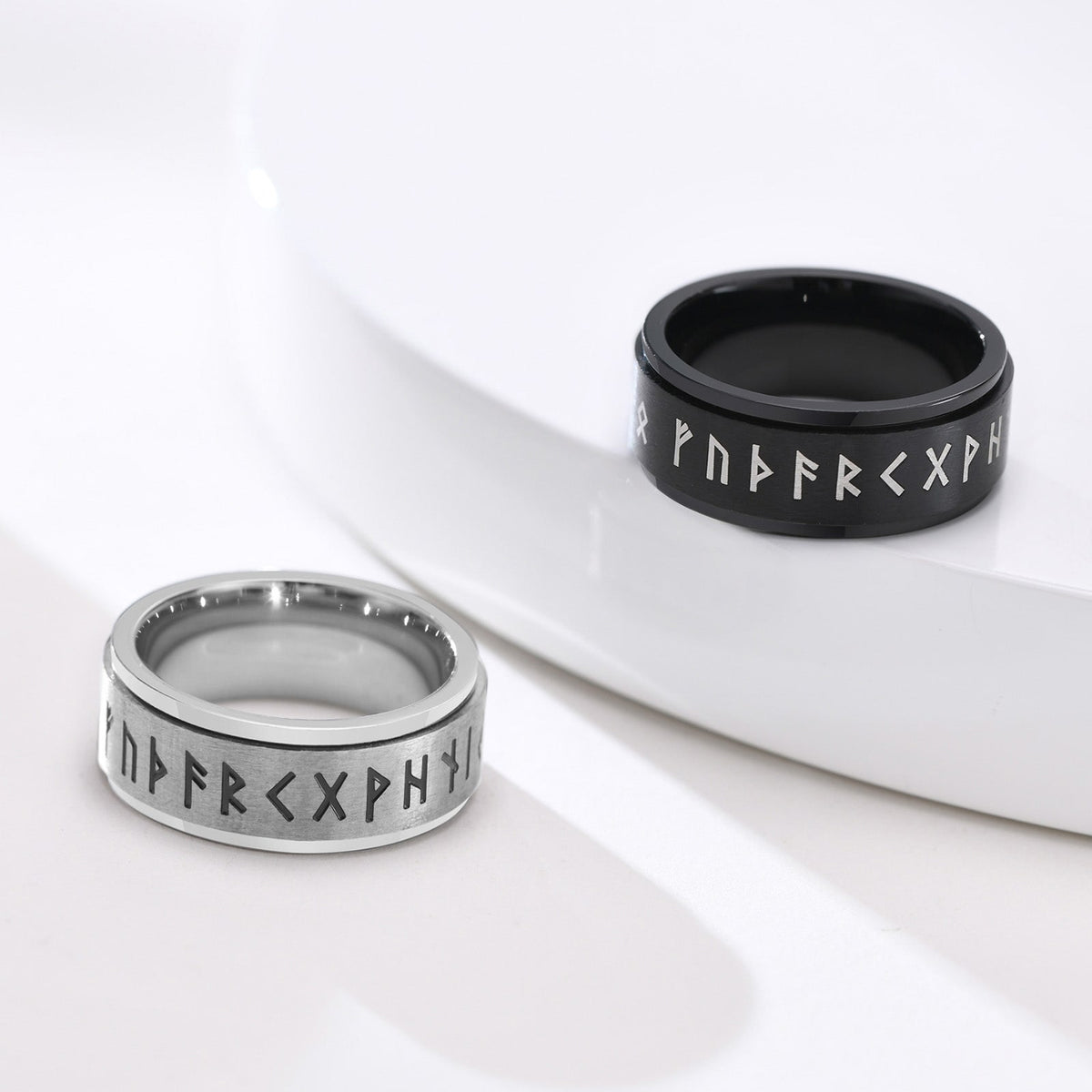 Bague Anti Stress Homme Rotatif FaithHeart Bague Viking Homme Rune