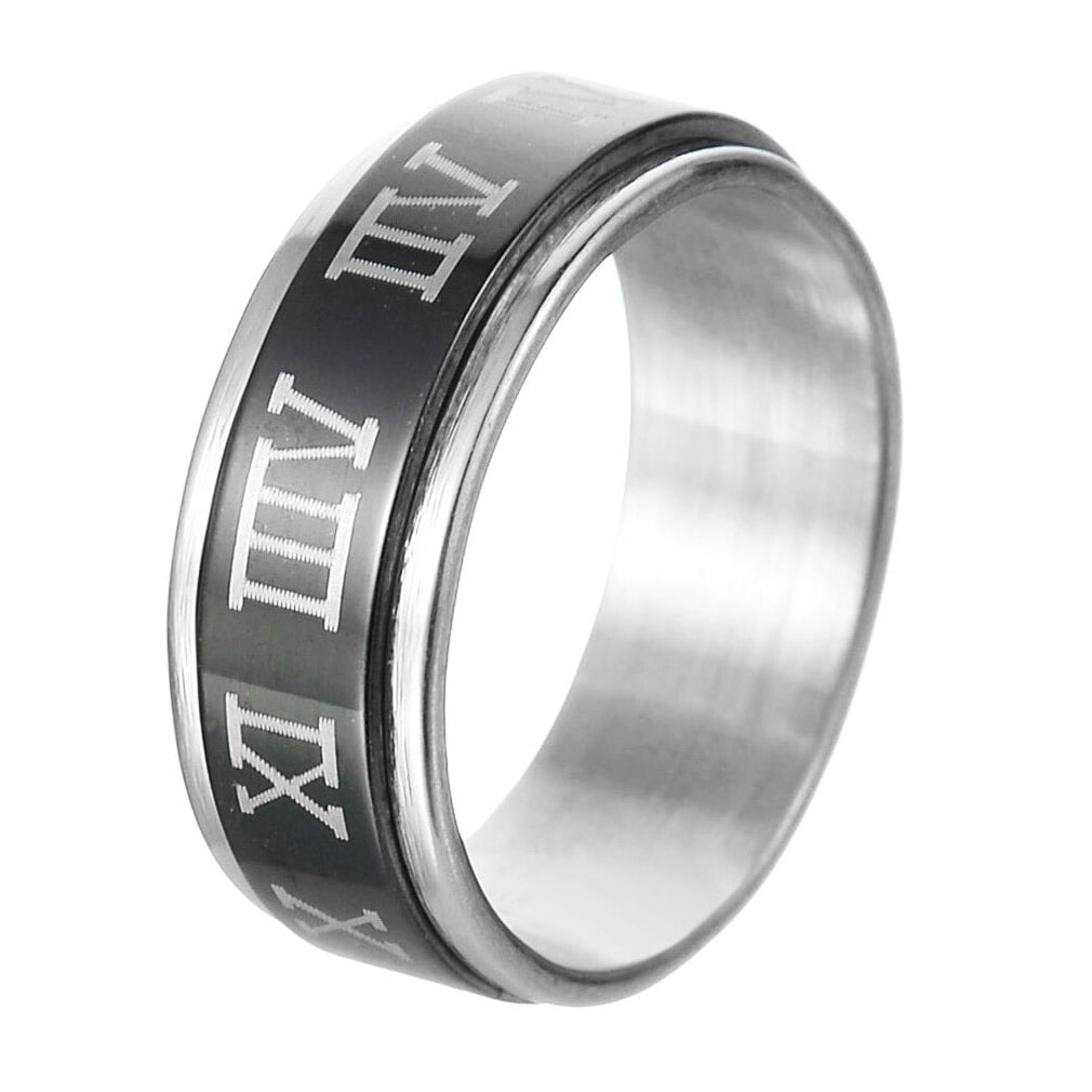 Bague anti-stress anneau tournant Chiffre Romain