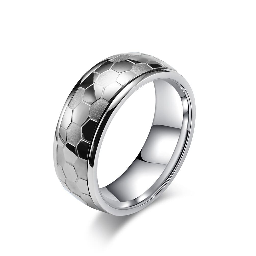 6 Bagues Anti-stress Rotatives En Cuivre – Design Ouvert Réglable, Couleurs Argent Et Multicolores, Pour Homme Et Femme