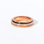 Bague anti-stress anneau tournant Orné couleur rose gold