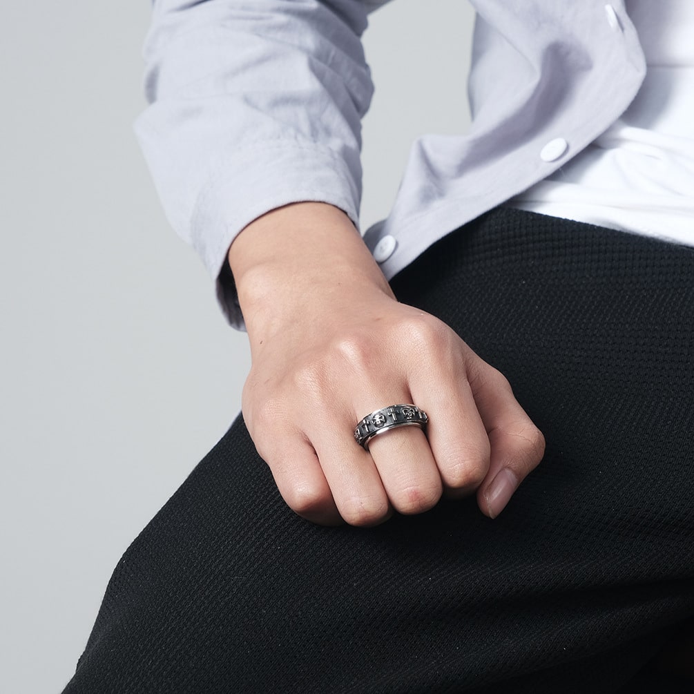 Bague Tournante Femme – Anneau Anti-Stress Réglable Avec Design Fleur De Cerisier & Zircon Rose | Bijou Fidget Pour Méditation, Concentration, Bureau & TDAH | Bague Rotative Pour Apaisement, Relaxatio