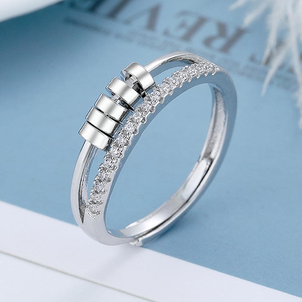 Bague Anti-anxiété Pour Femmes : Fidget Toys Adultes Mignon Jésus Pouce Anneau En Acier Inoxydable Or Argent Taille 5 6 7 8 9 10, 5, Métal