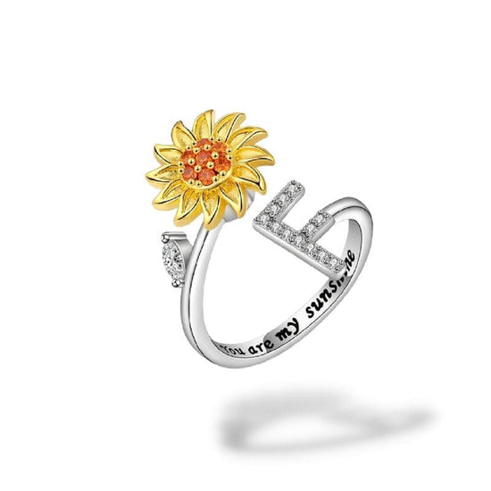 Bague anti-stress rotative Personnalisable initiale F