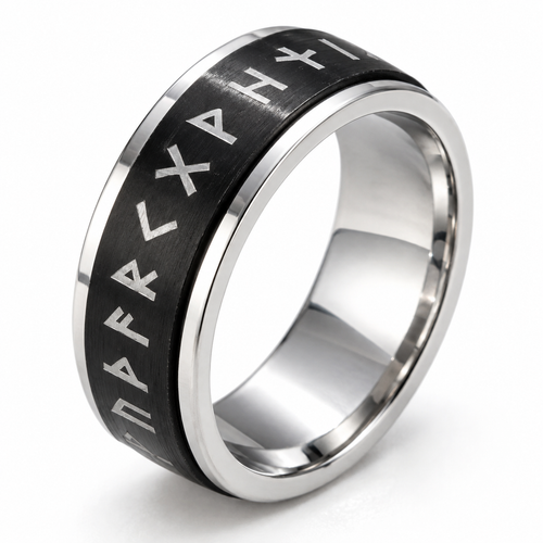Photo principale de la bague anti-stress anneau tournant Alphabet Viking.