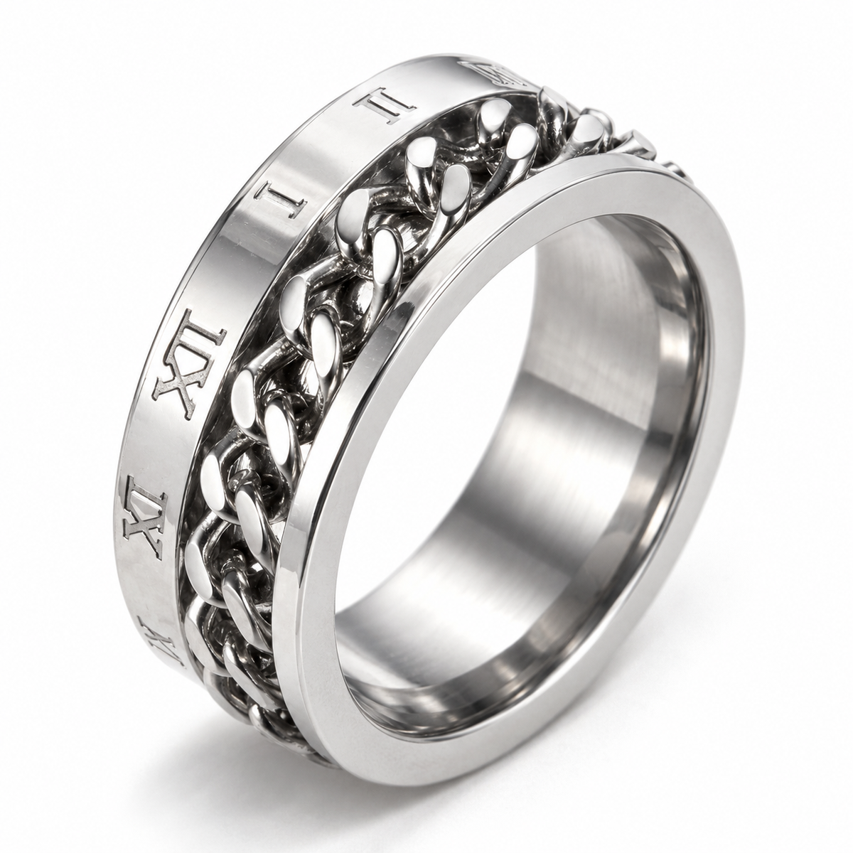 Photo principale de la bague anti-stress anneau tournant Chaîne Chiffrée.