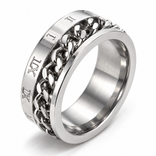 Photo principale de la bague anti-stress anneau tournant Chaîne Chiffrée.