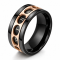 Bague anti-stress anneau tournant Compteur Romain, anneau ajouré or rose à chiffres romains