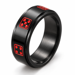 Photo de la bague anti-stress anneau tournant Dé.