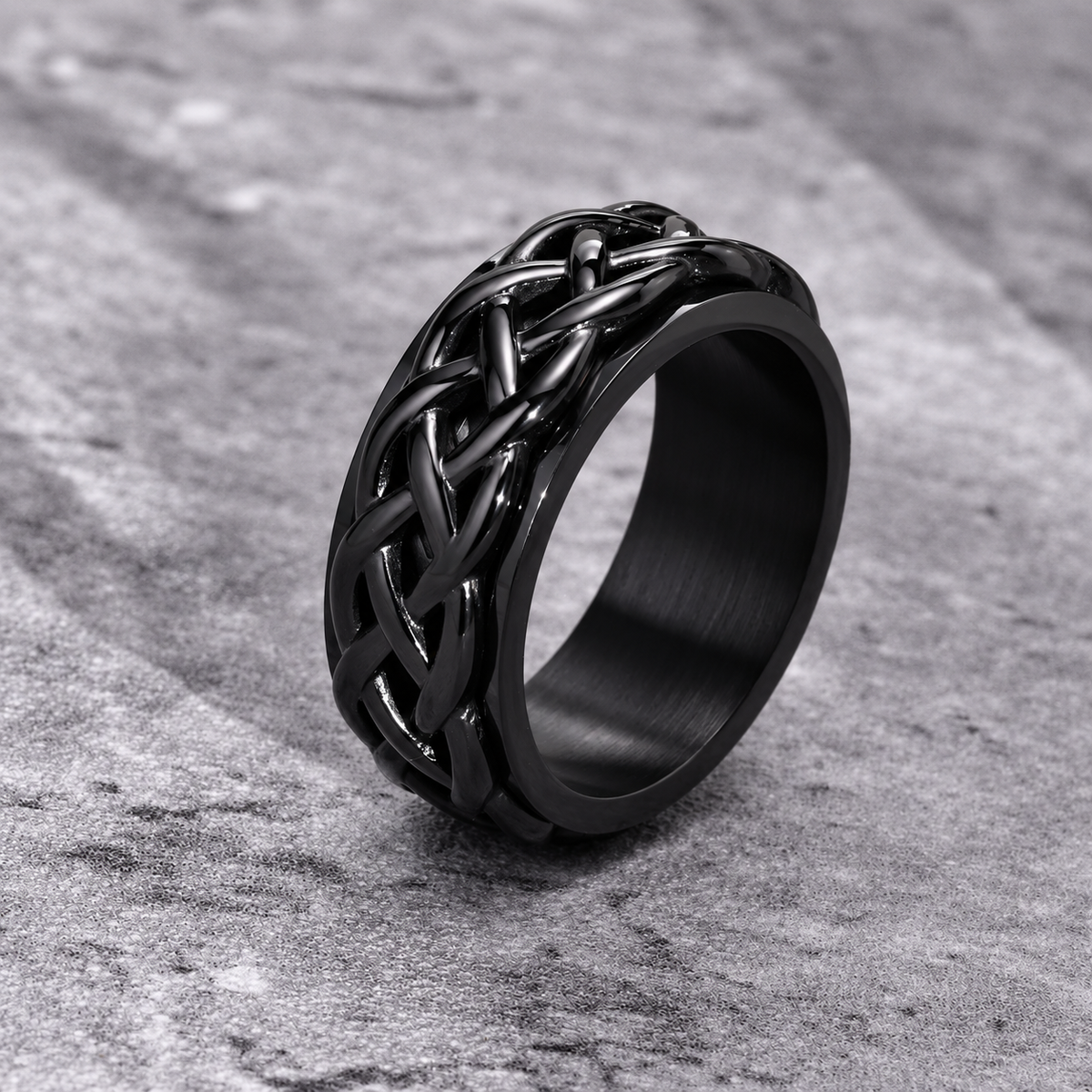 Bague anti-stress anneau tournant Enchaîné
