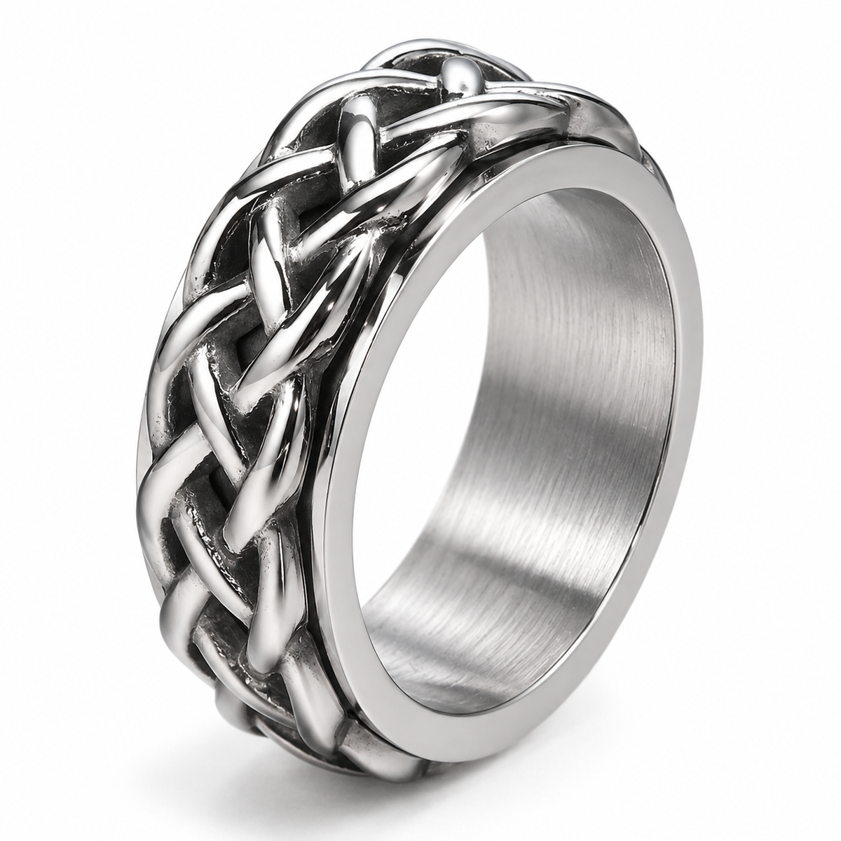 Photo principale de la bague anti-stress anneau tournant Enchaîné.