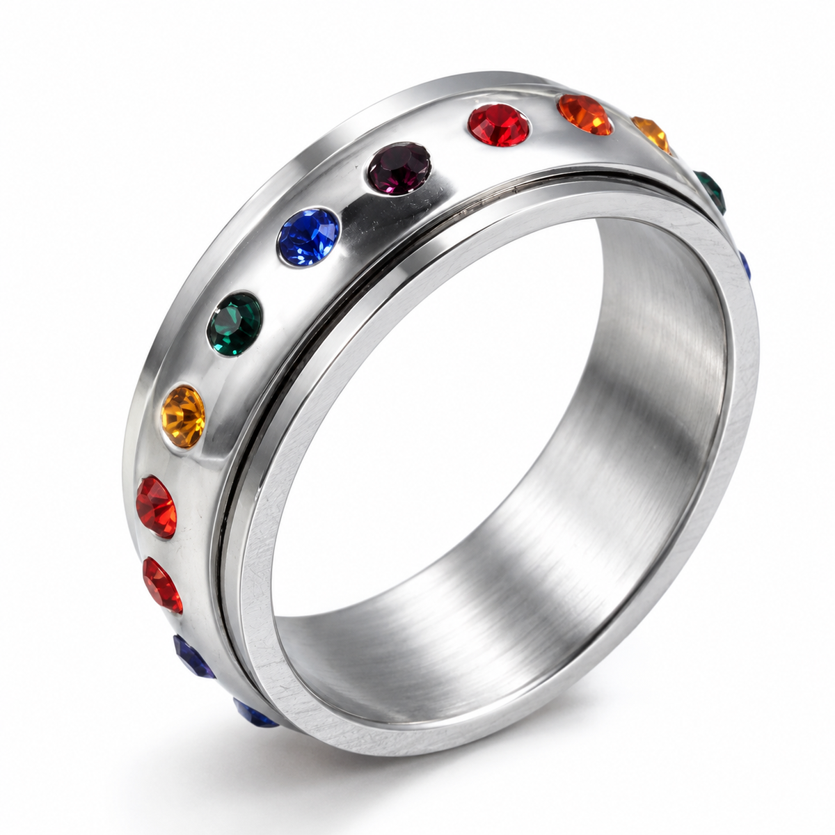 Photo principale de la bague anti-stress anneau tournant Éternel.