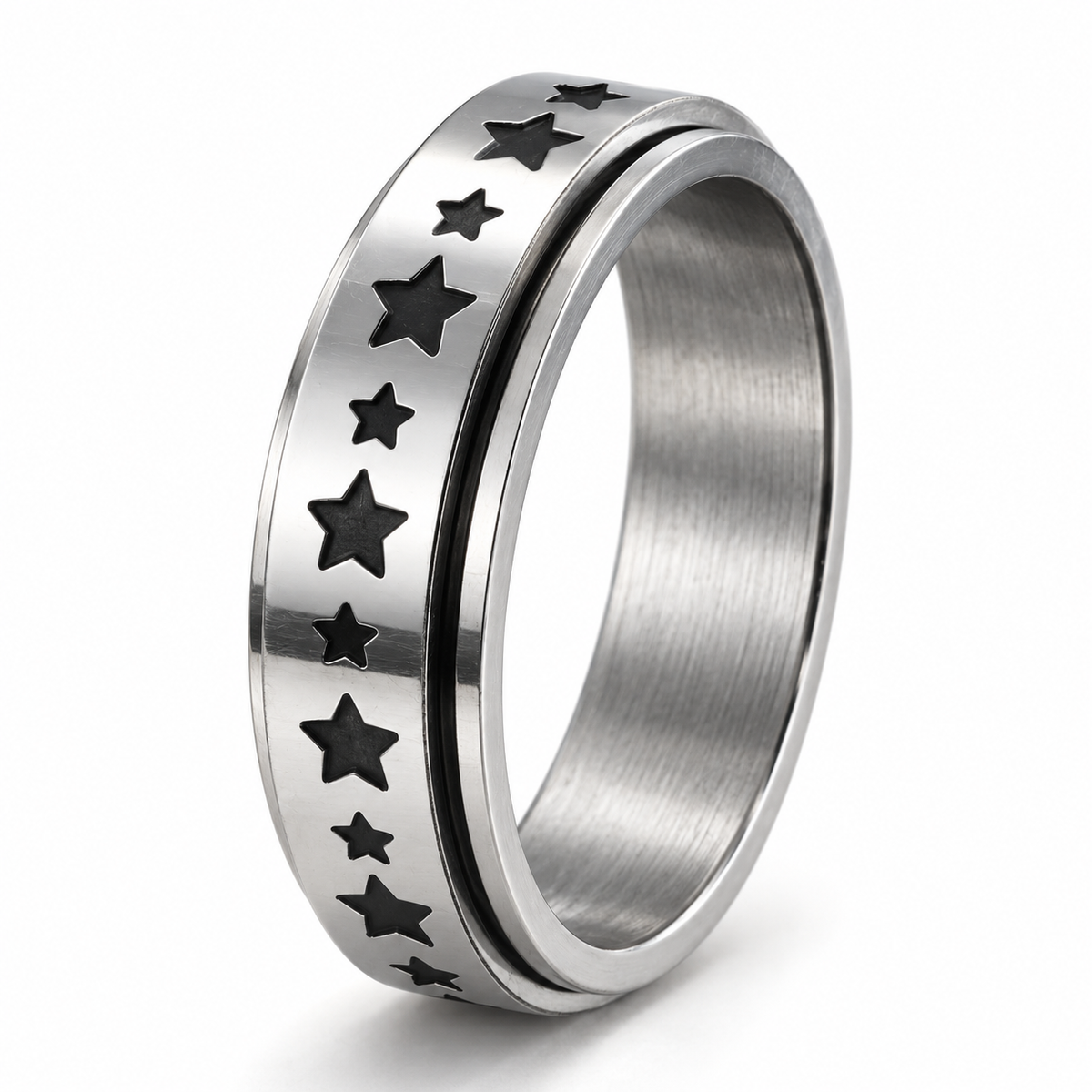 Photo principale de la bague anti-stress anneau tournant Étoile.