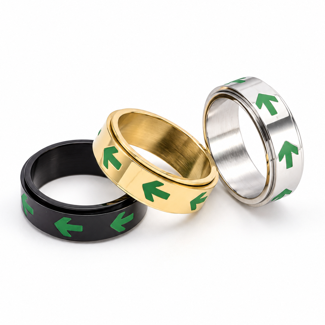 Bague anti-stress anneau tournant Flèche toutes les couleurs