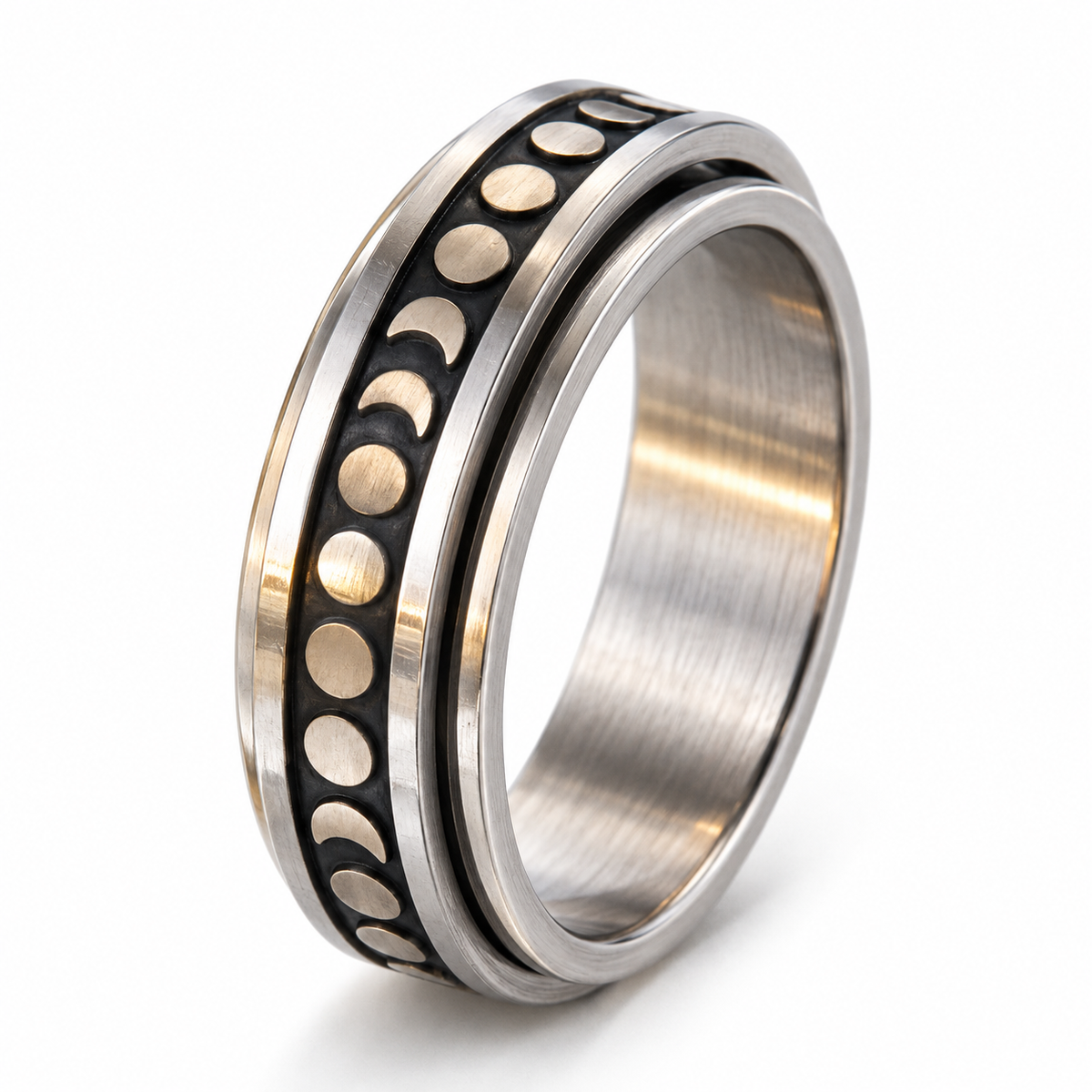 Photo principale de la bague anti-stress anneau tournant Lunaison.