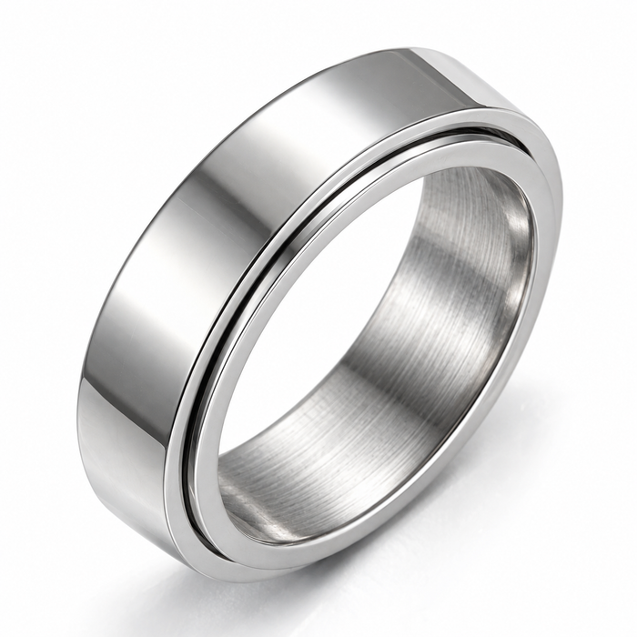 Bague anti-stress anneau tournant Minimaliste