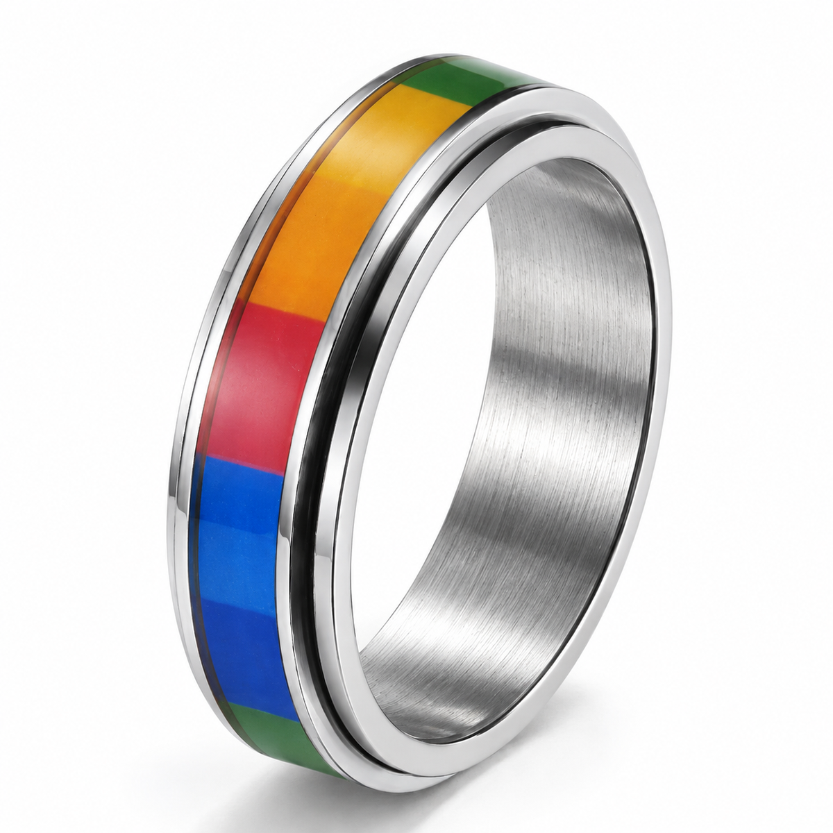 Photo principale de la bague anti-stress anneau tournant Multicolore.