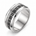 Bague anti-stress anneau tournant Piano, anneau tournant à motif de touches de piano