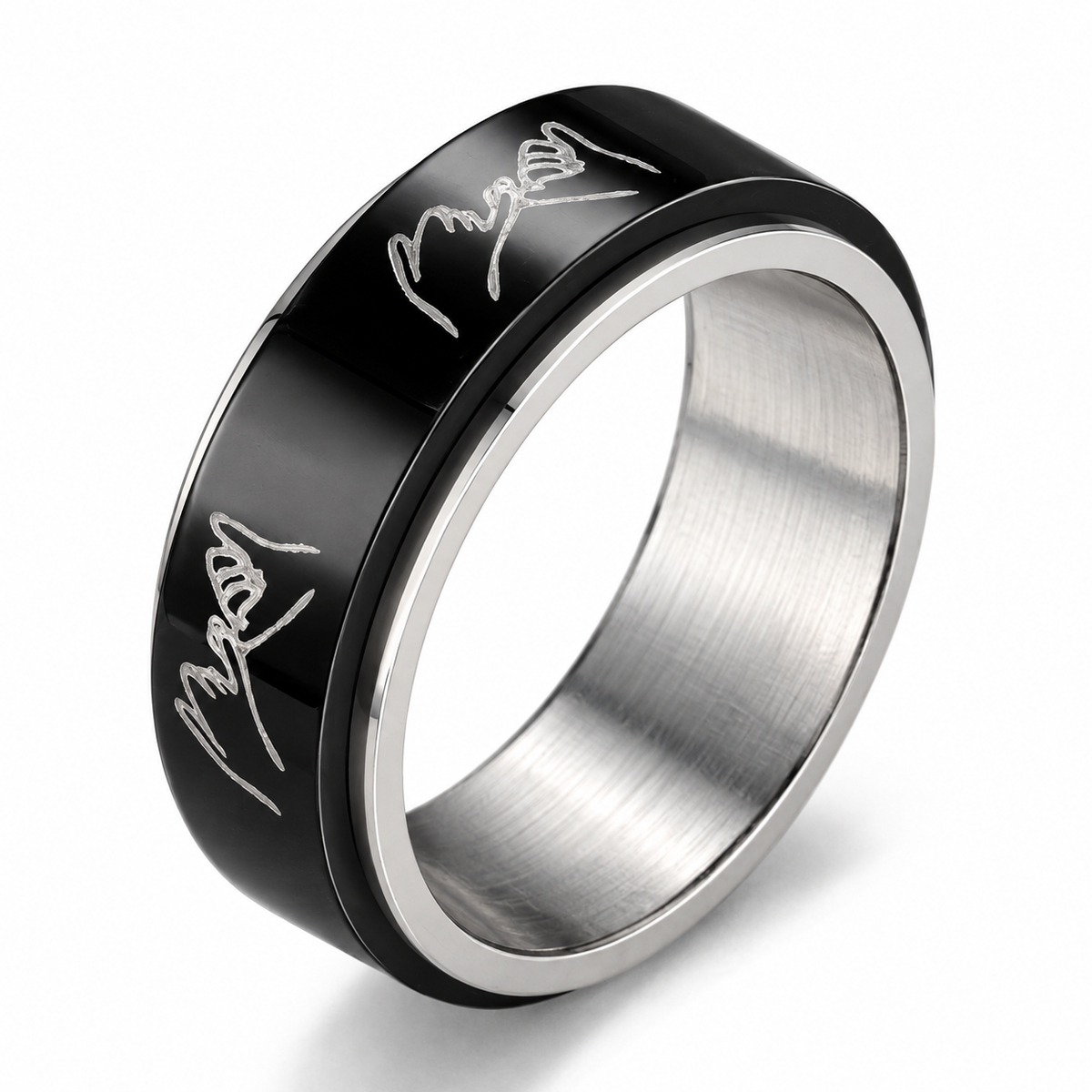 Photo principale de la bague anti-stress anneau tournant Promesse.