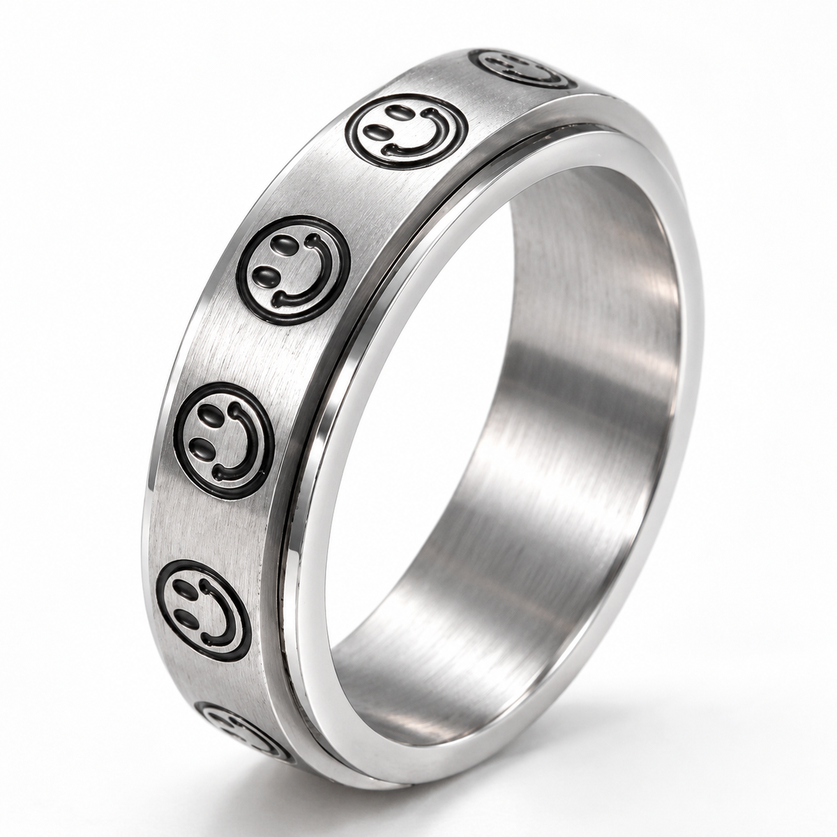 Photo principale de la bague anti-stress anneau tournant Smile.