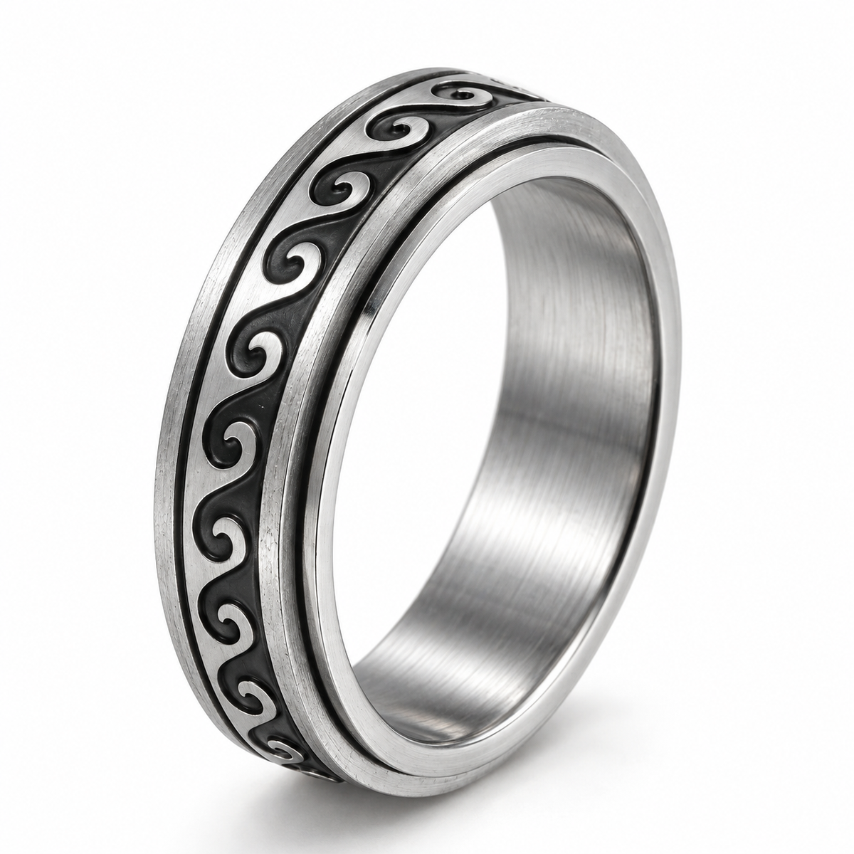 Photo principale de la bague anti-stress anneau tournant Vague.