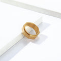 Bague anti-stress anneau tournant Vintage dorée, anneau tournant hexagonal façon écrou en acier brossé