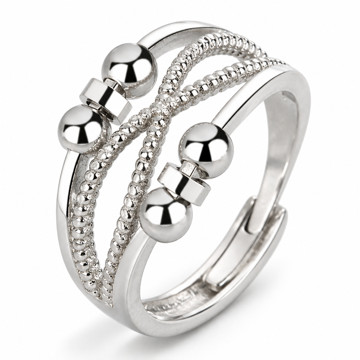 Bague anti-stress bille Croix – modèle 1.