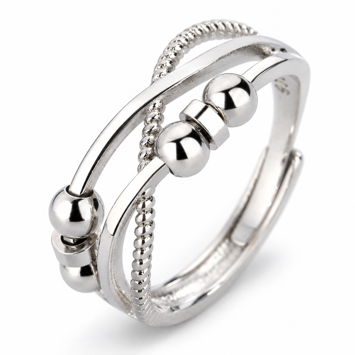 Bague anti-stress bille Croix – modèle 2.