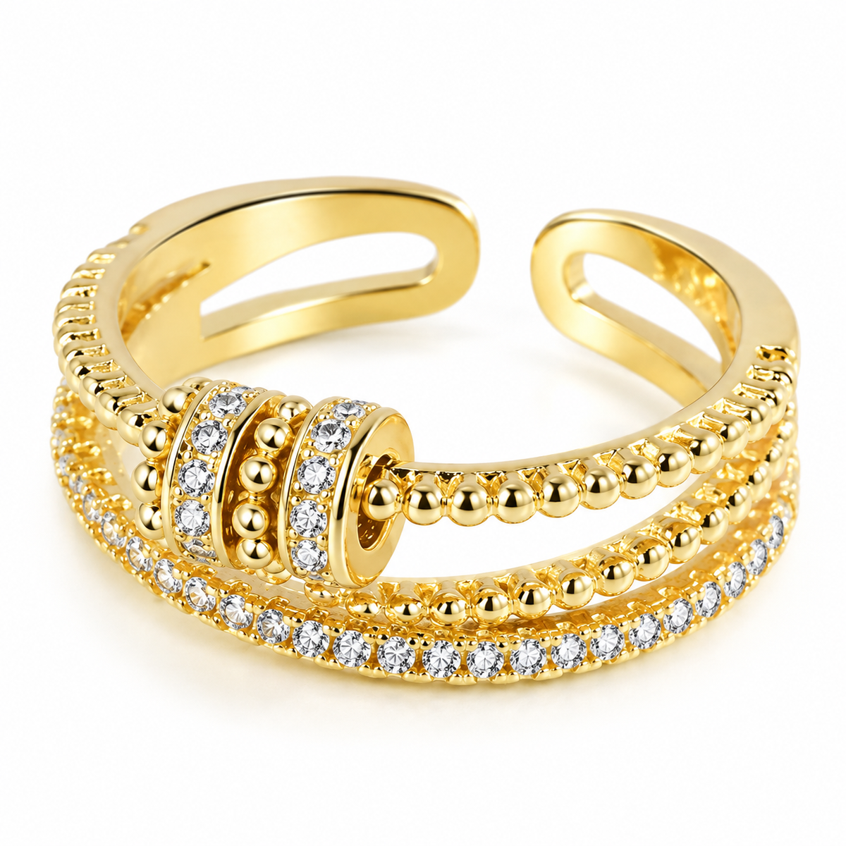 Bague anti-stress bille Éclat en coloris doré.