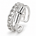 Bague anti-stress bille Indécis, anneau maille chaîne et anneau lisse avec rondelles mobiles