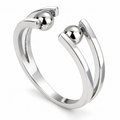 Bague anti-stress bille Jumelle, double anneau ouvert avec une bille sur chaque fil