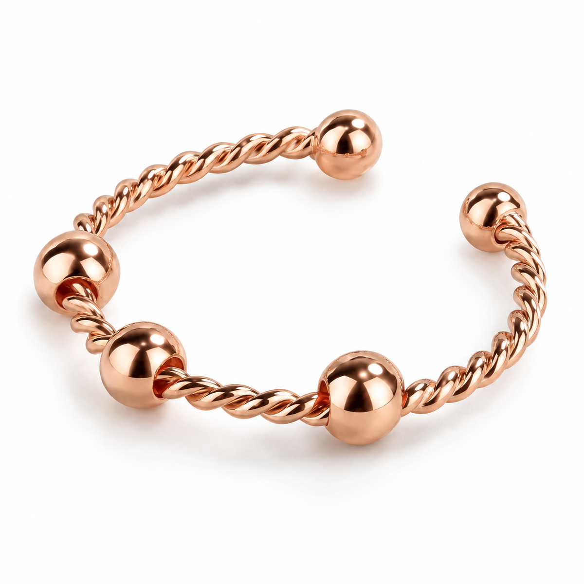 Bague anti-stress bille Tressé en coloris rose.
