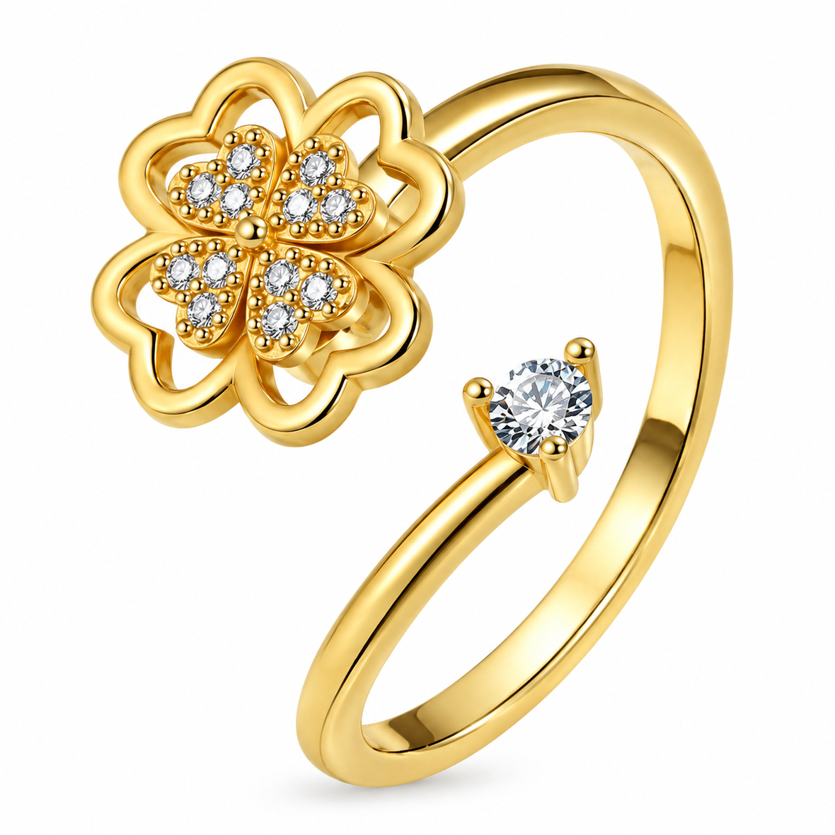 Bague anti-stress rotative Pétale d'Amour