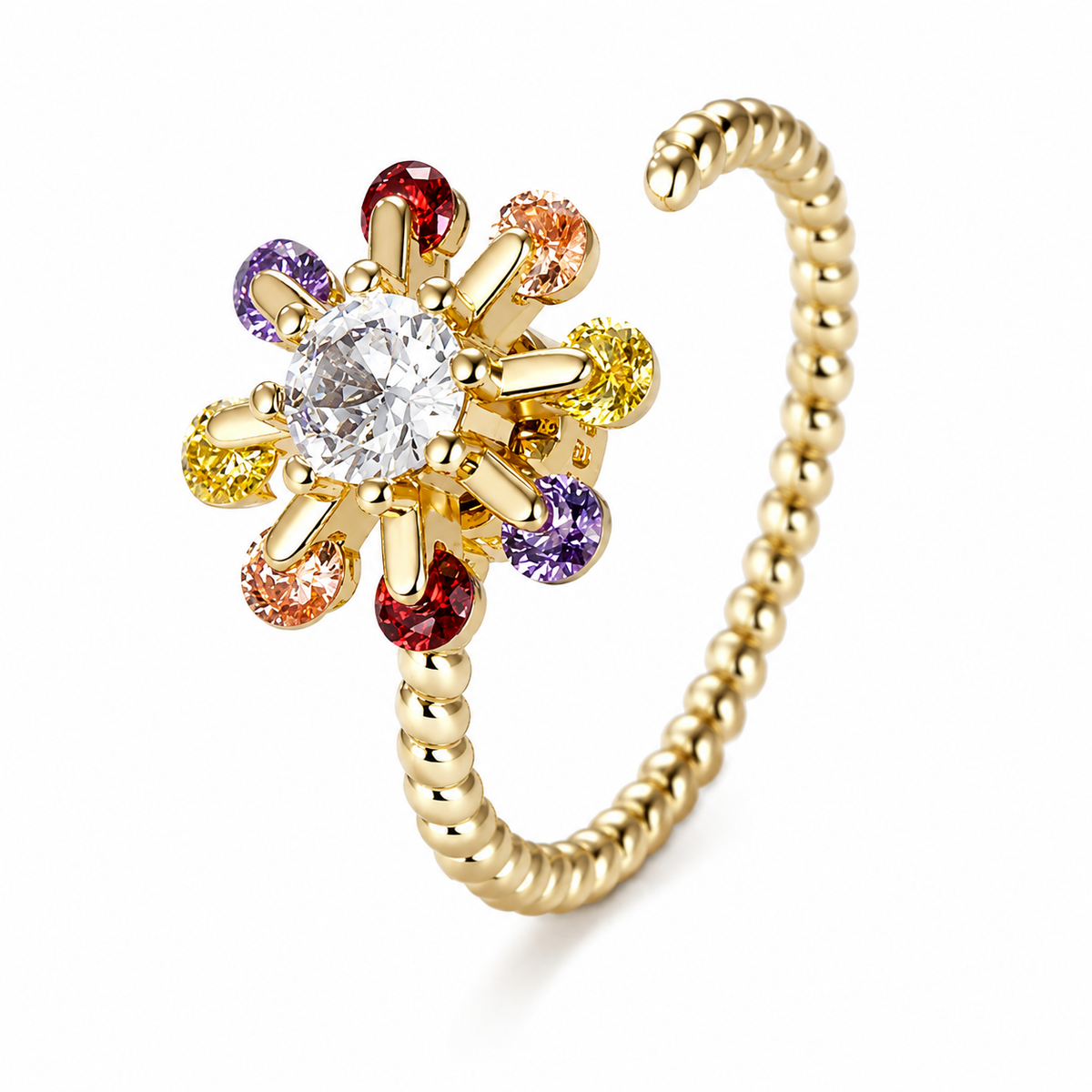 Bague anti-stress rotative Amas en coloris doré.