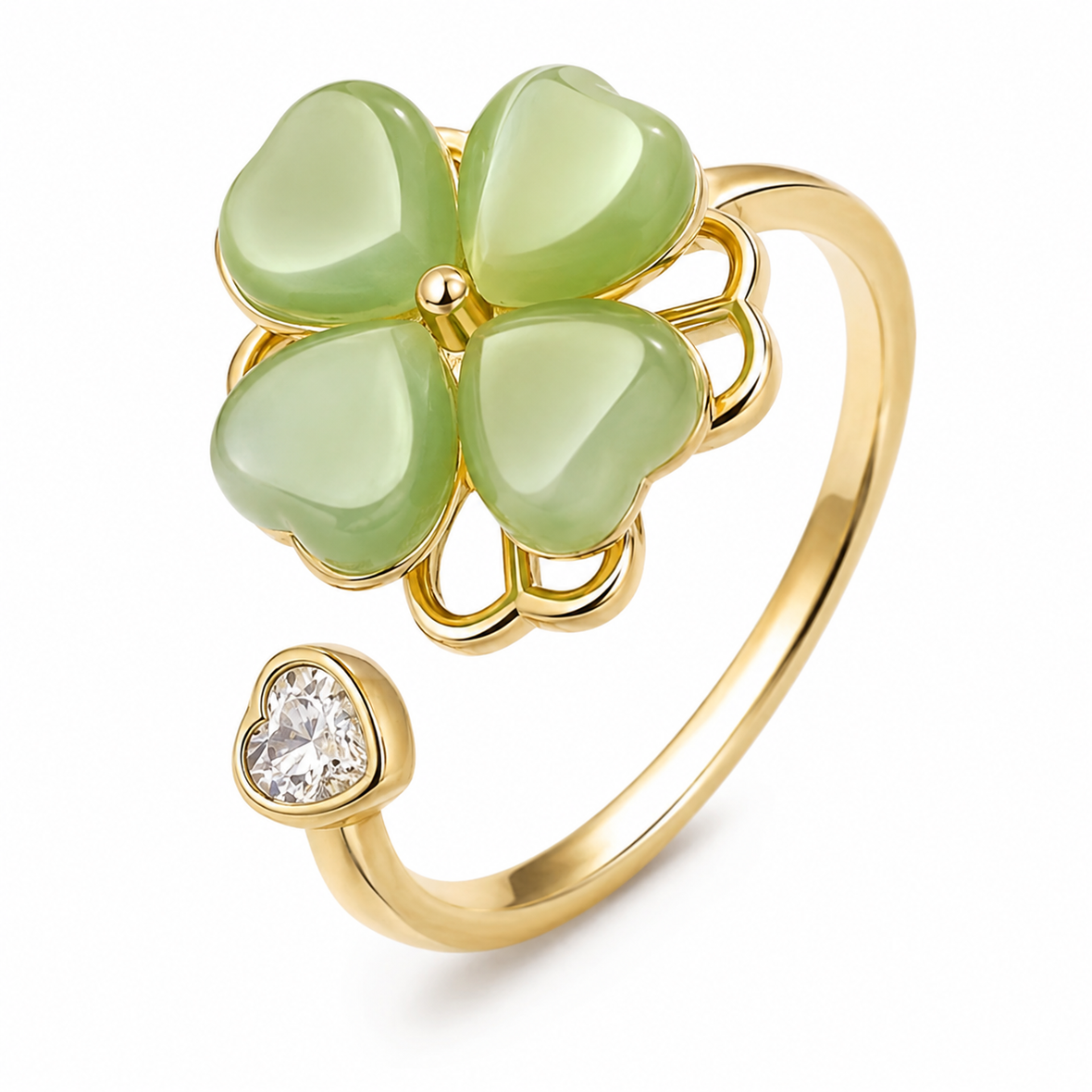 Bague anti-stress rotative Amour Vert