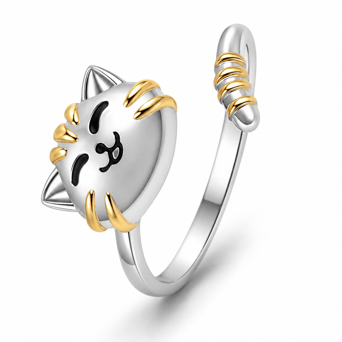 Bague anti-stress rotative Chat Mignon