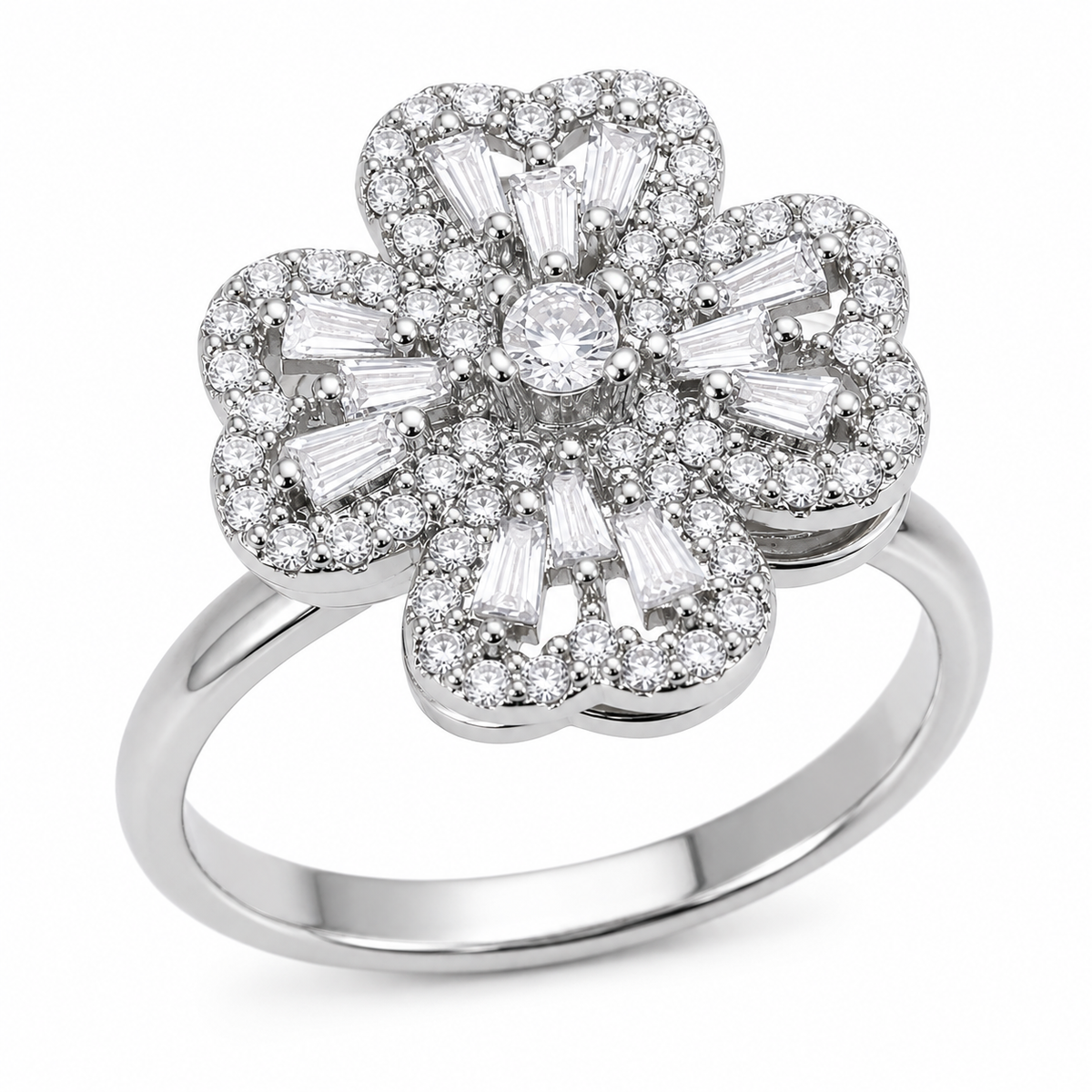 Vue supplémentaire 2 de la bague anti-stress rotative Cœur Fleuri.