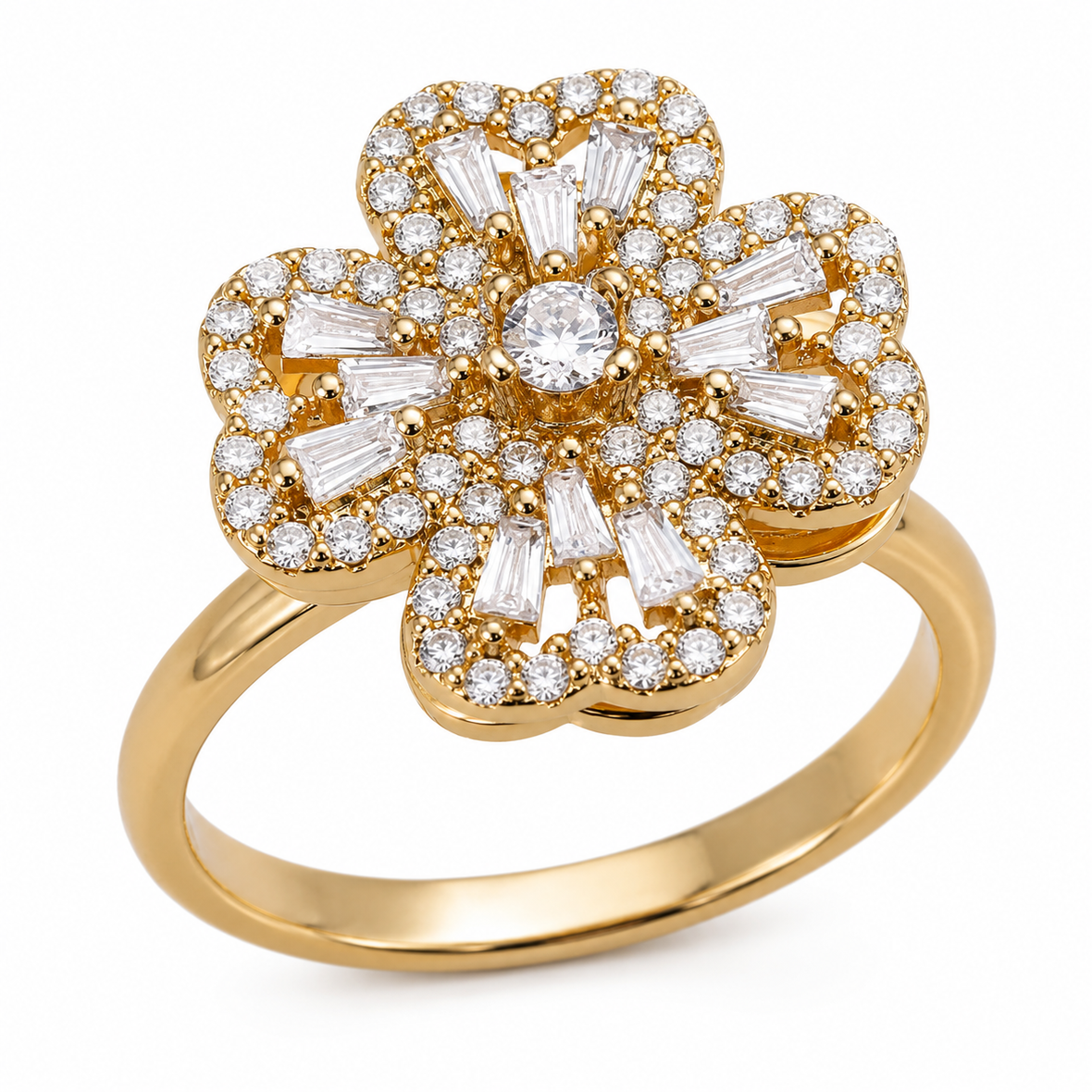 Bague anti-stress rotative Cœur Fleuri