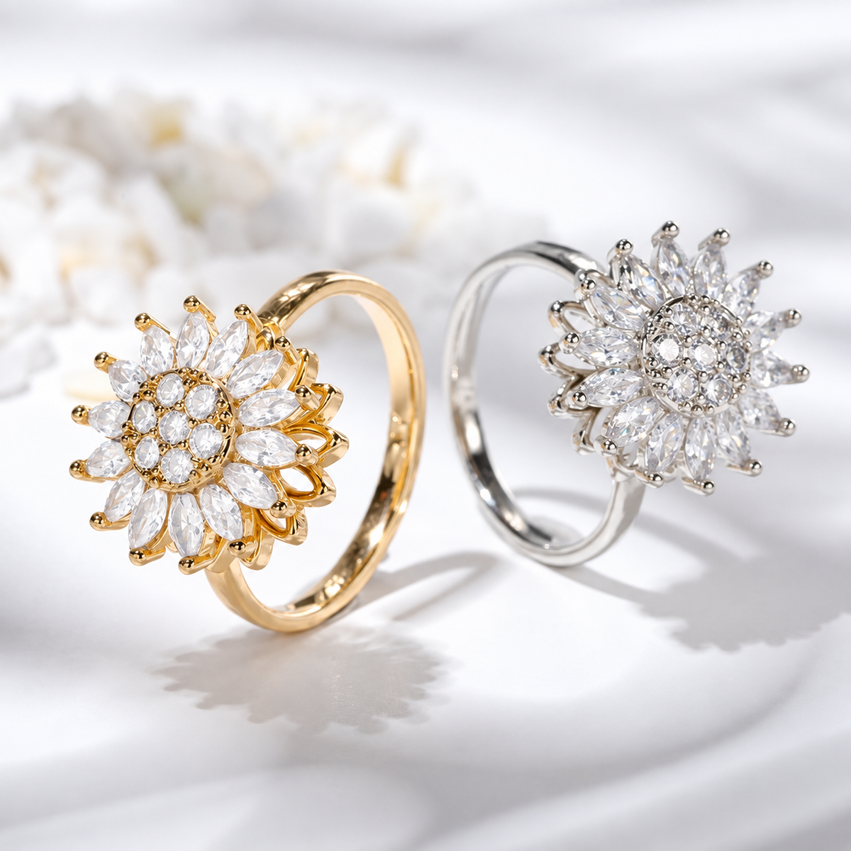 Toutes les couleurs de la bague anti-stress rotative Dahlias