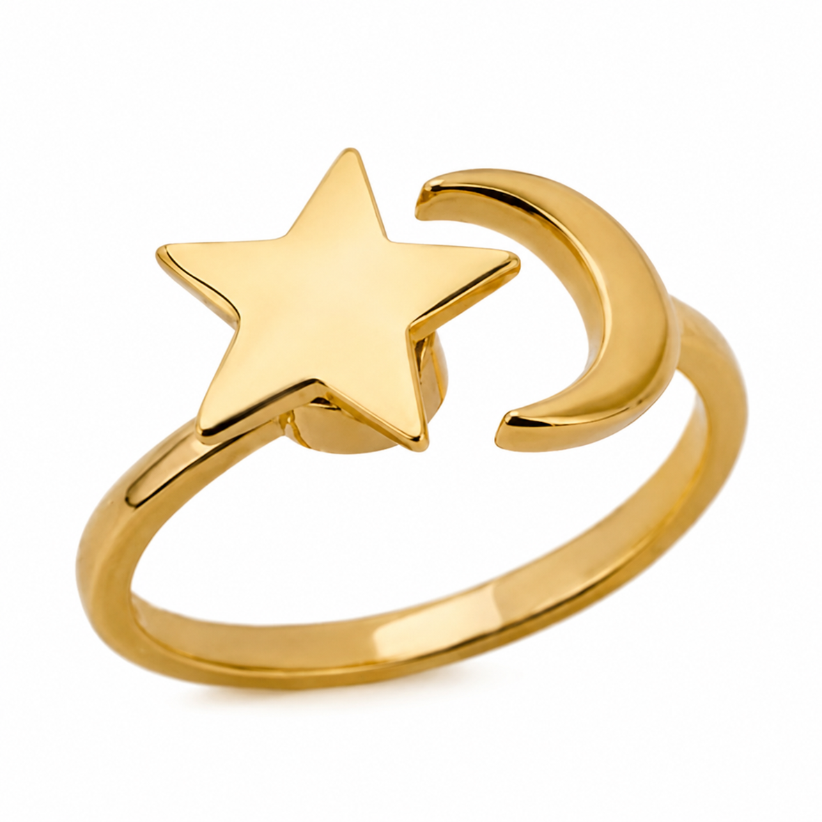 Bague anti-stress rotative Étoile Lune