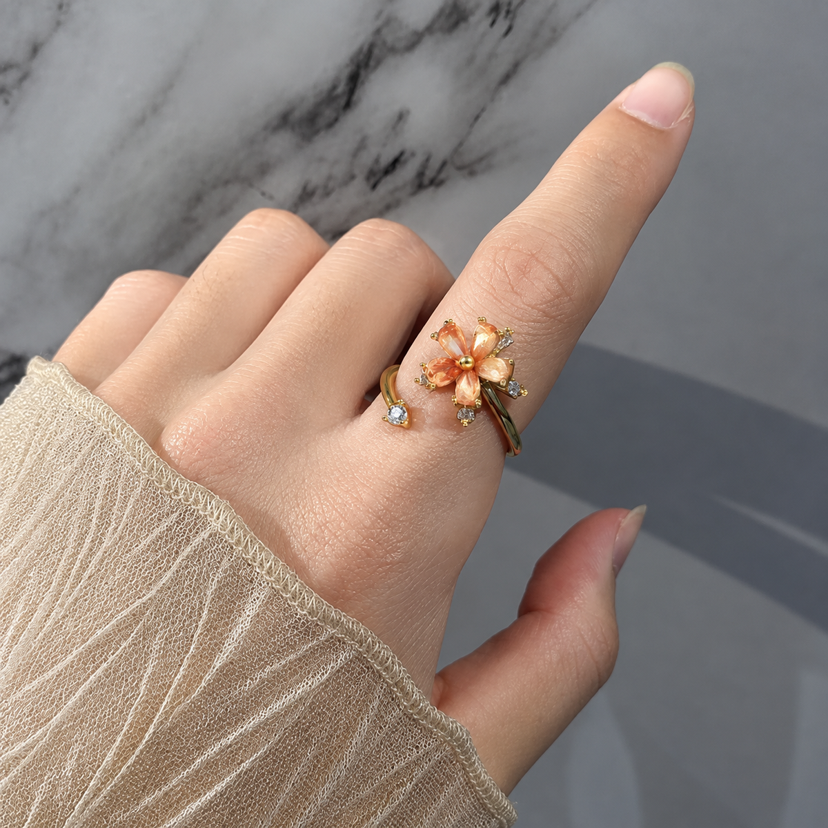 Toutes les couleurs de la bague anti-stress rotative Fleur Cosmique