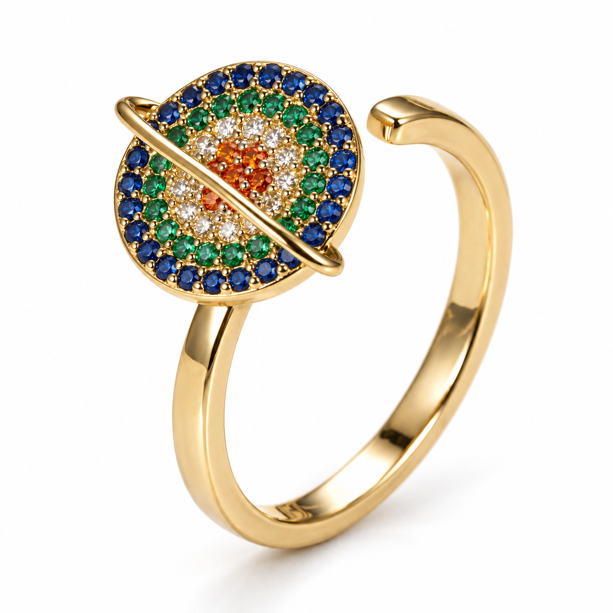 Bague anti-stress rotative Galaxie couleur or