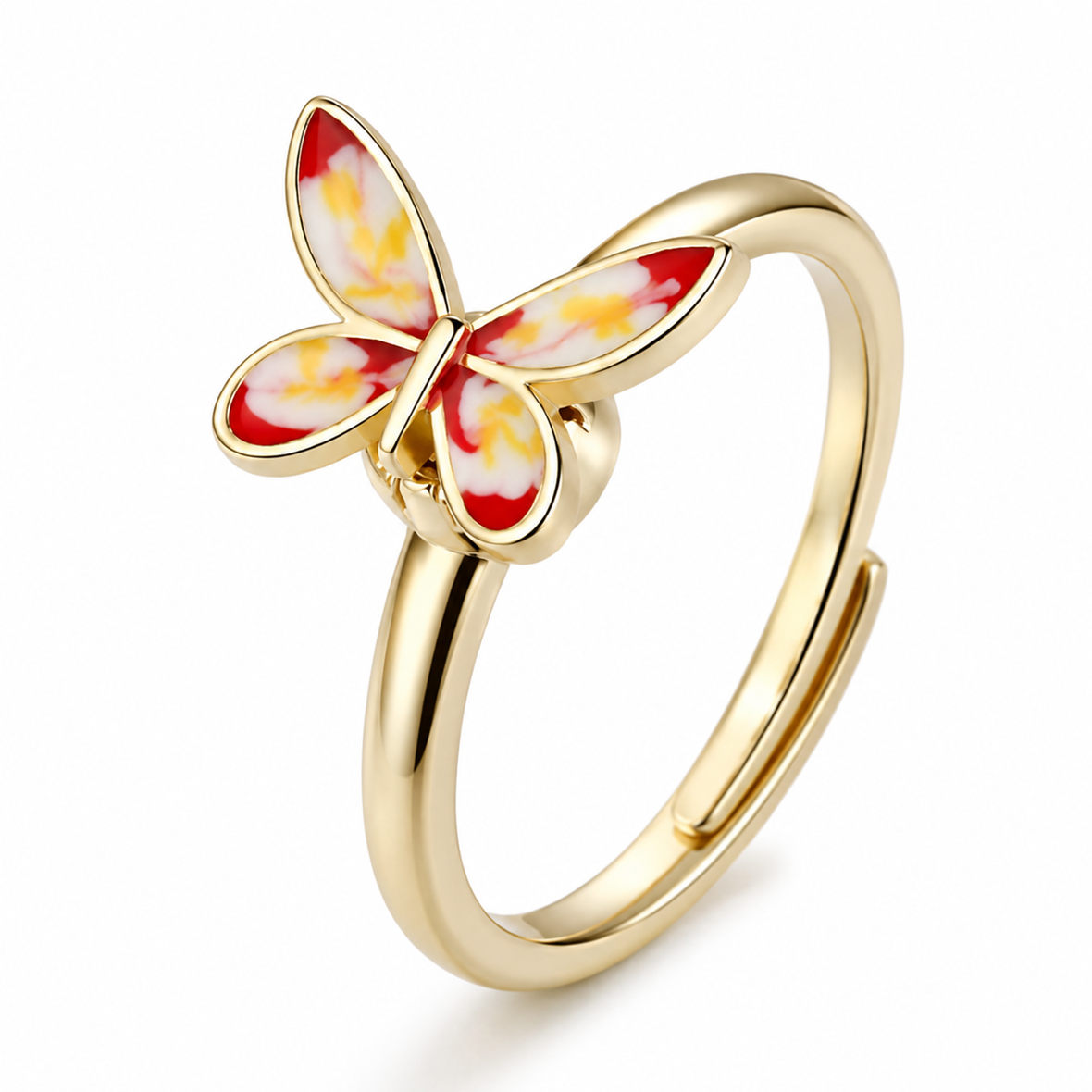 Bague anti-stress rotative Papillon Charmant