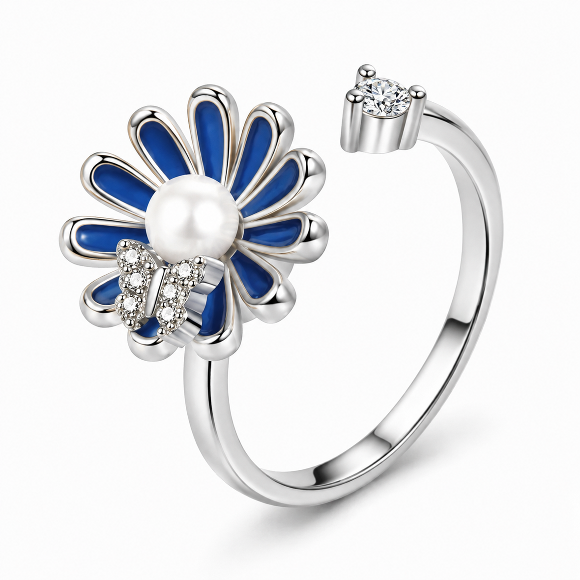 Bague anti-stress rotative Papillon Printanier