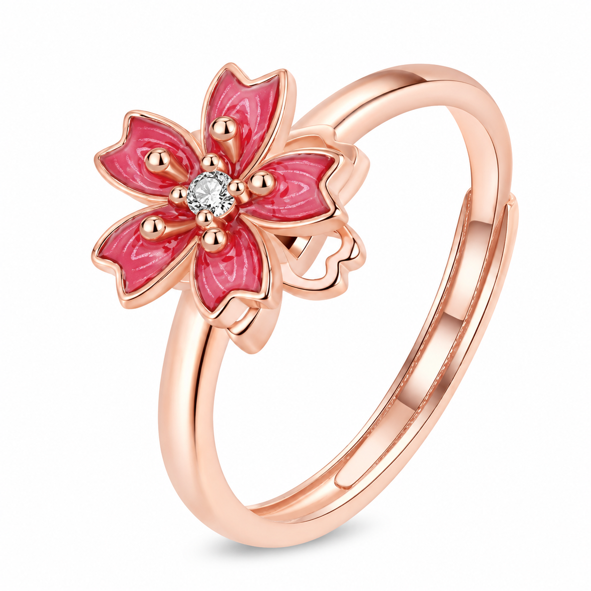 Bague anti-stress rotative Pétale Ardente