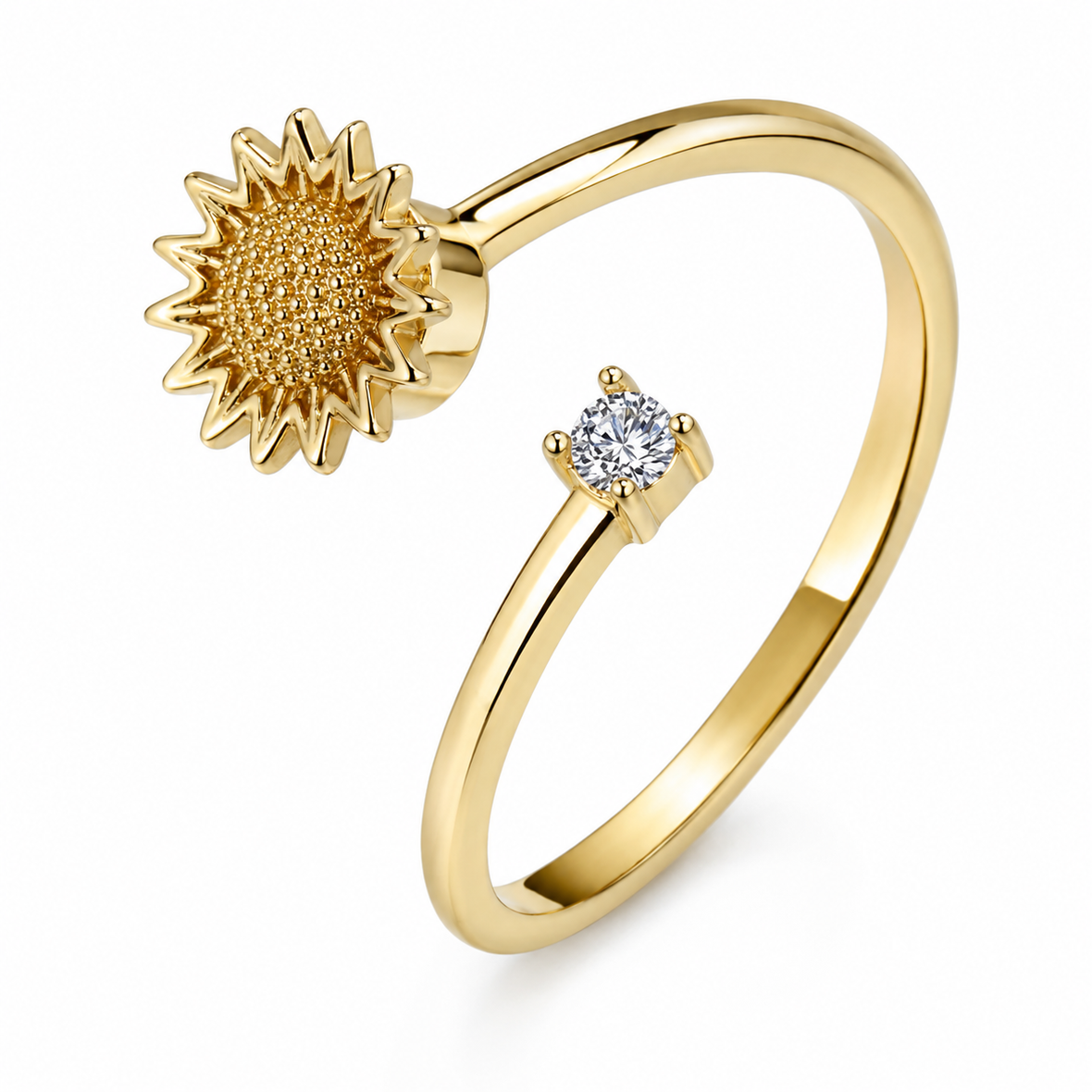 Bague anti-stress rotative Tournesol