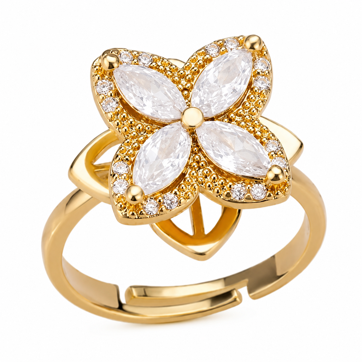 Bague anti-stress rotative Trèfle Céleste