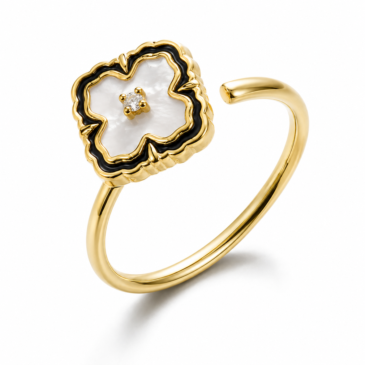 Bague anti-stress rotative Trèfle Royal