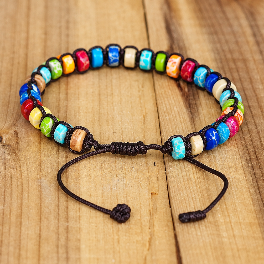 Bracelet 7 Chakras Tressé de dos